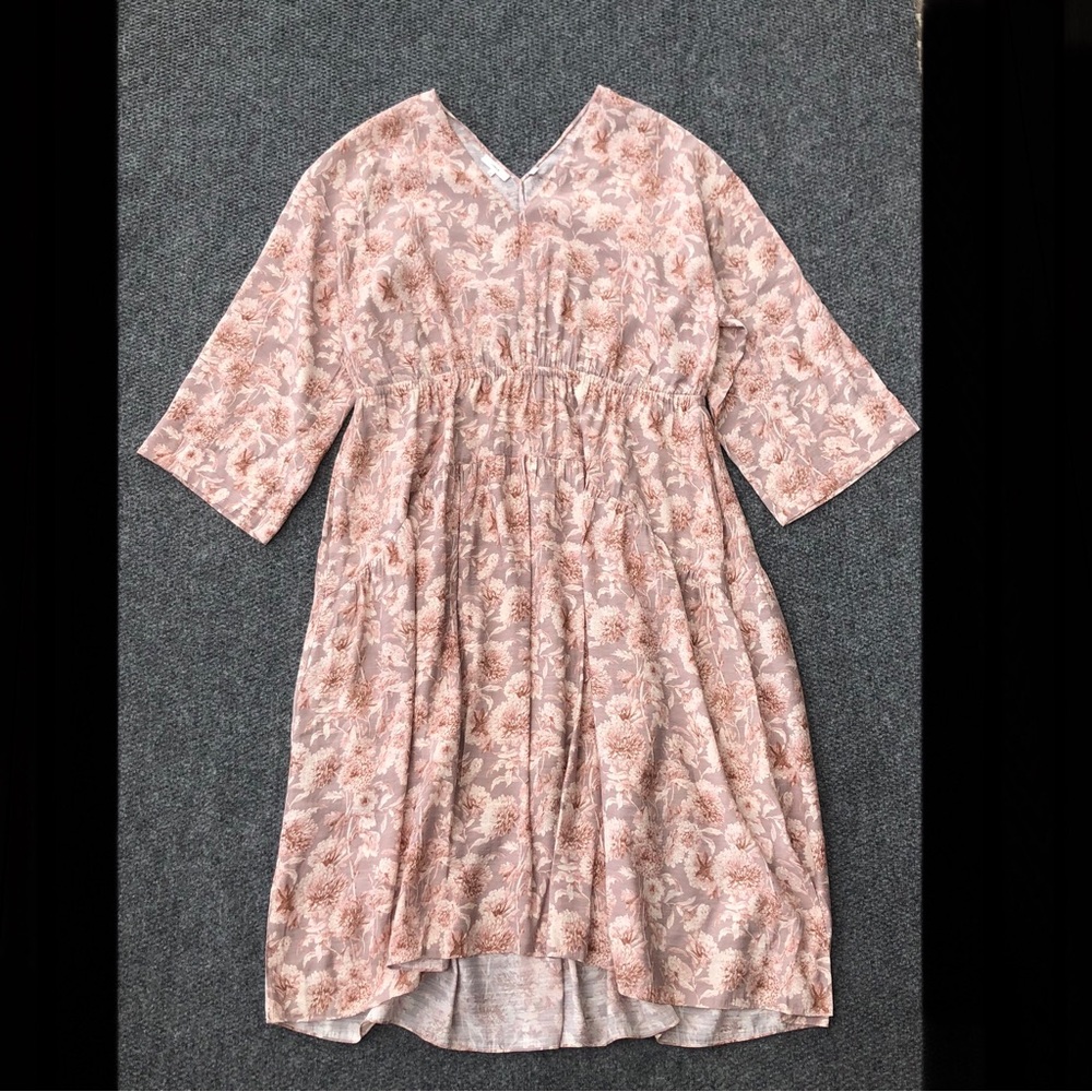 Vince dahlia print long sleeve midi dress size 3X